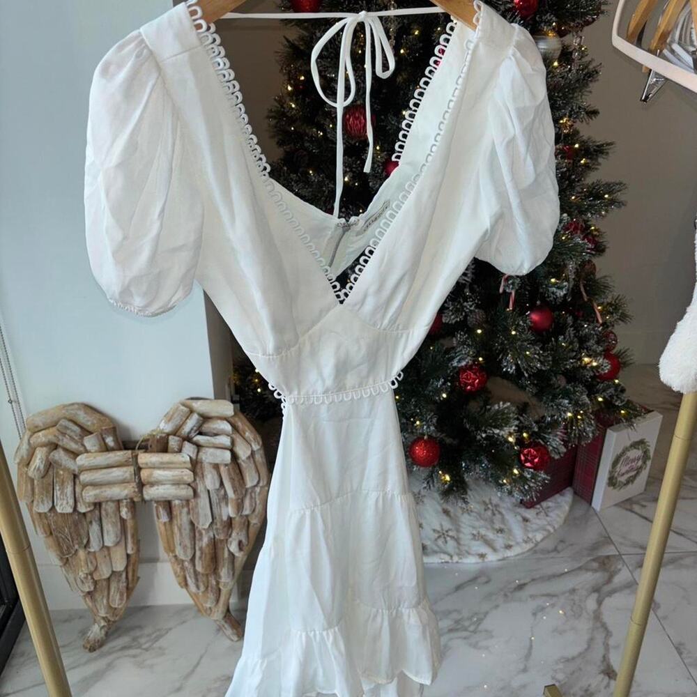 White mini dress